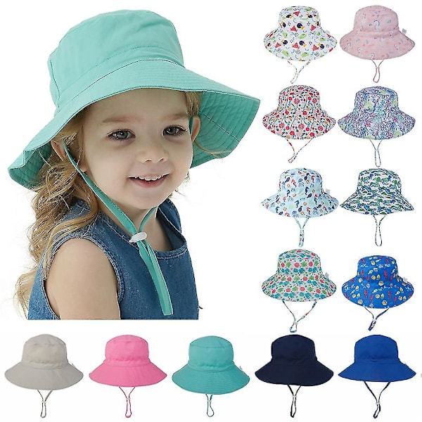Sommer Solhatt for Babyer 0-8 År Jenter Gutter Utendørs UV-beskyttelse Strandhatt Badehatter Bredbremmet Bøttehatt for Barn Purple Large