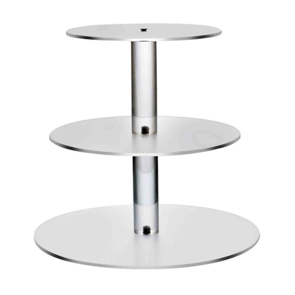 3/4/5/6 Vånings Tårtställ Transparent Glas Displaybricka Rack Dekorationsverktyg 3 Layers