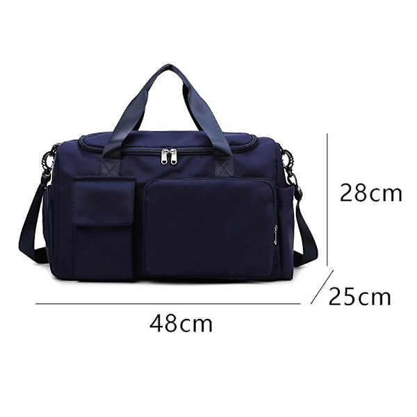 Sportstaske med skorum og tørt/vådt rum til mænd og kvinder, håndtaske yogataske Navy blue