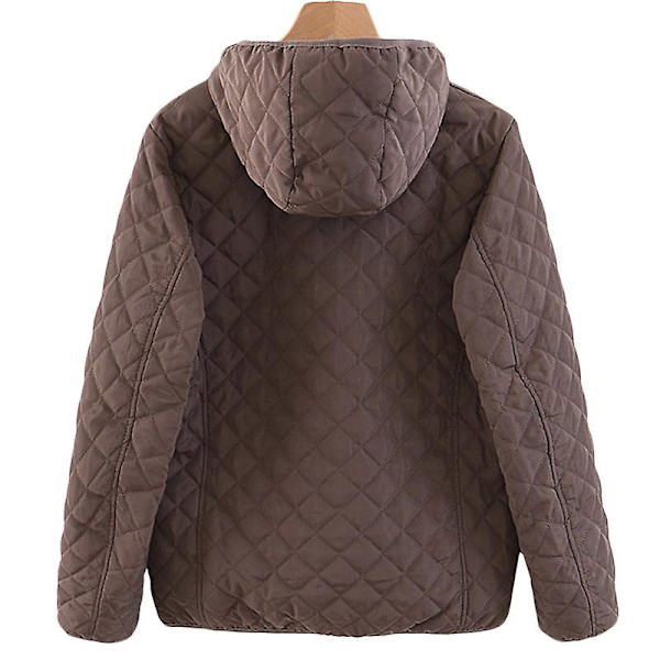 Dam Huva Fleecefodrad Jacka Hoodie Coffee M