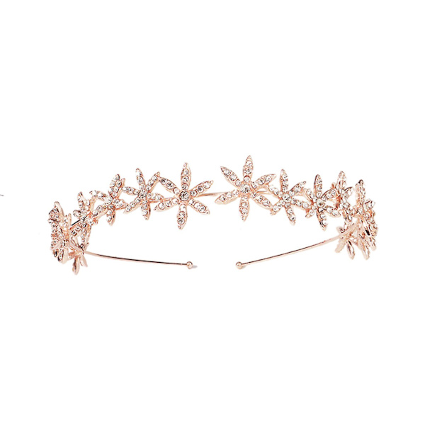 Hårband med 6-uddig stjärna, legering, enkel mode, innovativt brudhårband, bröllopshåraccessoarer Rose Gold