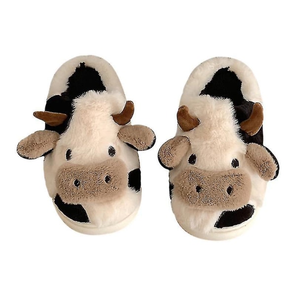 Ko Slippers Søde Varme Hyggelige Bomuldssko Dyr cow cotton tow half bag 40-41