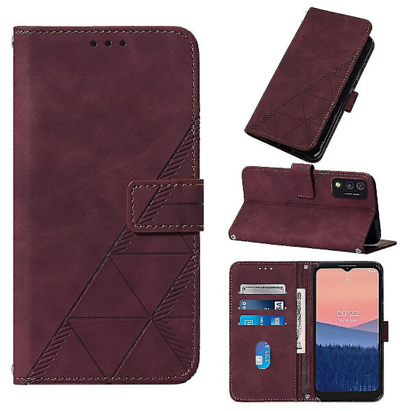 Fodral för Tcl 30t Snodd Crossbody Halsrem Telefonfodral Plånbok Magnetiskt Läderfodral red