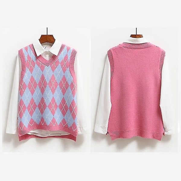 Strikket Vest, Afslappet Pullover Elastisk Sweater Green S