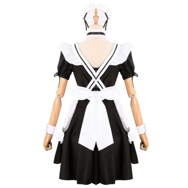 Maid Anime Cosplay Party Fancy Dress Kostym Kvinnor Fransk Förkläde Kläder Set Sailor School JK Kläder L