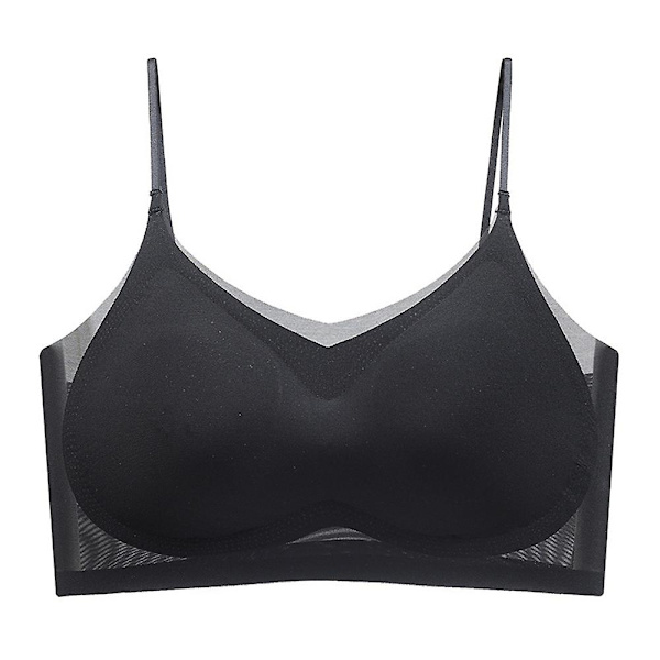 Naisten erittäin ohut jääsilkkinen rintaliivi kesään, hengittävä, kohottava, viilentävä, mukava, saumaton braletti-alusvaate, plus-koko Black 4XL