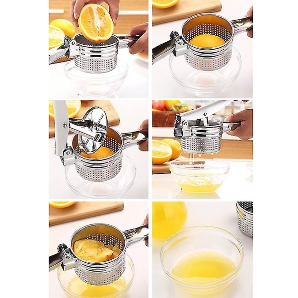 Kartoffelpresser i rustfrit stål Manuel kartoffelmoser Frugt Håndpresse Citron Limepresser