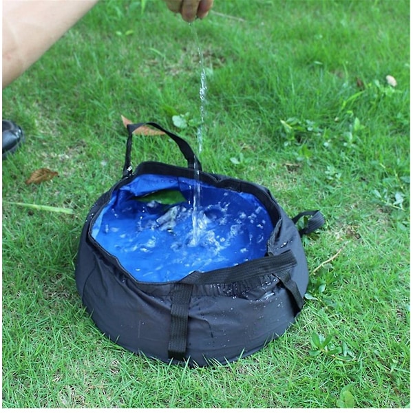 Hopfällbar Hink Utomhus Vikbar Vattenbehållare Bärbar Vattenbehållare För Resor Camping Blue