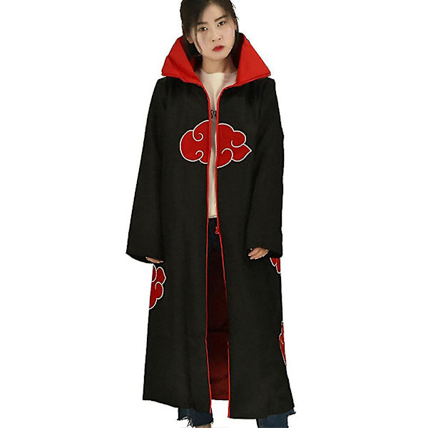 Jingdong Naruto Akatsuki Mantel Anime Kostymset Itachi Robe Med Pannband Ring Halloween Karneval Cosplay Party Lång Kimono S