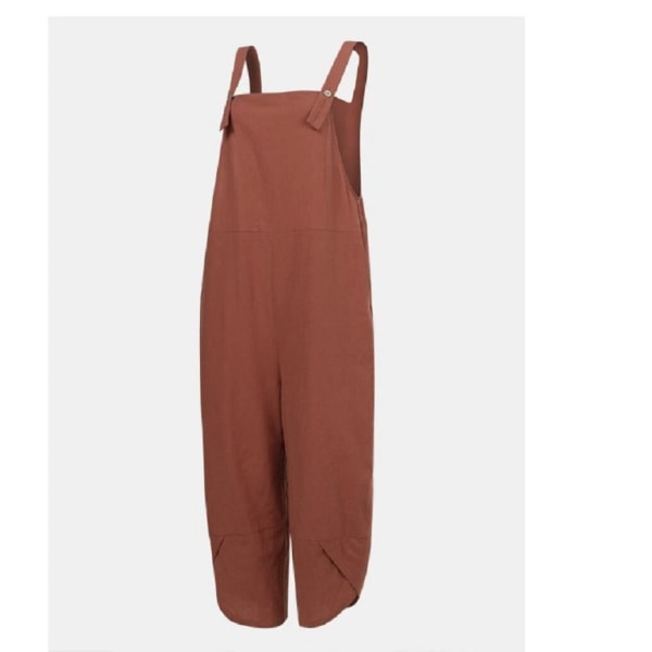Ermeløse overalls for kvinner, rompers med vide ben Red 4XL