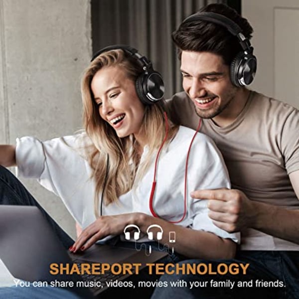 Kablet headset med foldbar, letvægtsmikrofon til støjreduktion rød