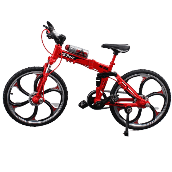 Minicykelmodell Leksak Legering Plast Downhill Mountainbikeleksaker Presenter för pojkar Folding Mountain Bike Red