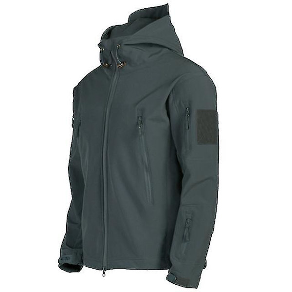 Militär Hajskinn Soft Shell Jackor Herr Taktisk Vindtät Vattentät Jacka Herr Armé Combat Jackor Herr Huvförsedda Bomberjackor Gray 4XL
