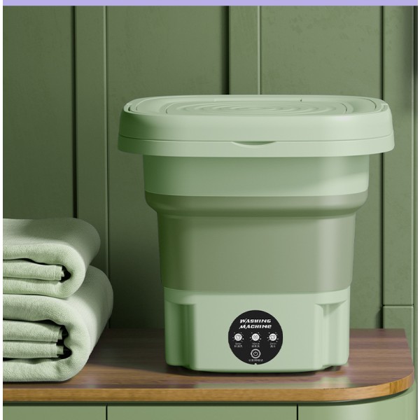 Mini tvättmaskin, automatisk bärbar tvättmaskin för underkläder baby , handhållen enkel förvaring green