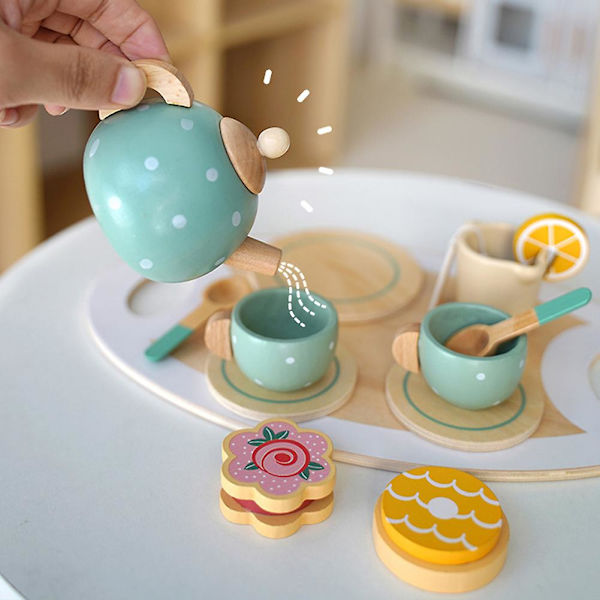 Simuleringskök Leksaksmodell Rolig Upplysning Te Leksak Robust Vattentät Te Leksak Tea Set