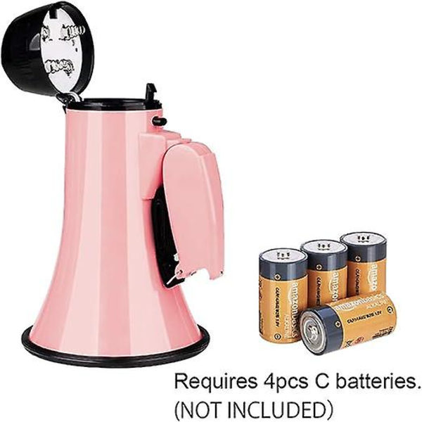 Bärbar megafon bullhorn 20 watt kraft megafon högtalare röst och siren/larmlägen med volymkontroll och rem Pink
