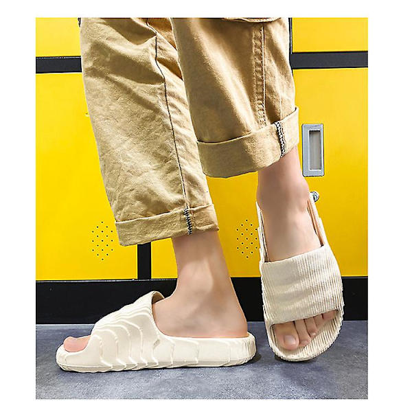 Sandaler med platt sula, tofflor för stranden, unisex Beige 40-41
