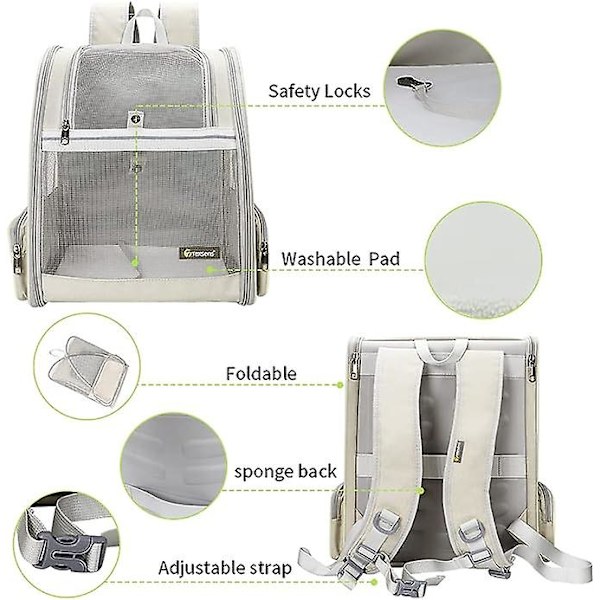 Innovative Traveler Boble Ryggsekk Kjæledyrbærere For Katter Og Hunder Off white