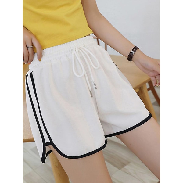 Dame Cykelshorts Y2k Sommer Løse Sportsshorts Gym Træning Casual Dame Shorts Høj Talje Fitness Trekvart Bukser Navy M