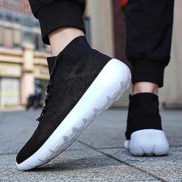 Herre Sneakers Løbe Tennissko Letvægts Åndbar Sport Atletisk 3c0810 BlackWhite 39