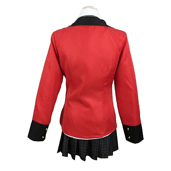 Anime Kakegurui Jabami Yumeko Cosplay Kostym Japansk Röd Komplett Set Skoluniform Kvinnor Halloween C M