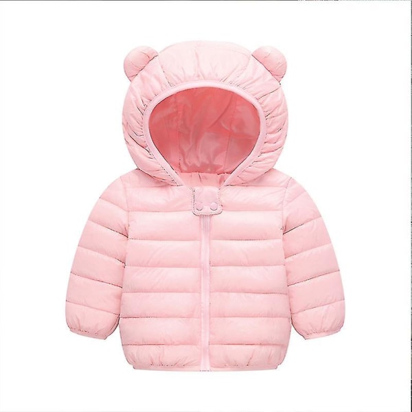 Barn Pojkar Flickor Vinter Pälsfodrad Parkas Kappa Vadderad Varm Dunjacka Ytterkläder Rosa Pink 120cm