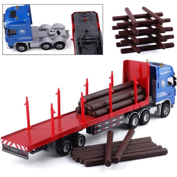 Zinklegering Trä Transportör Modell Leksaksbil Simulering Ingenjörsbil Pojkar Leksaksbil Släpvagn Materialtransportör Barnleksaker red