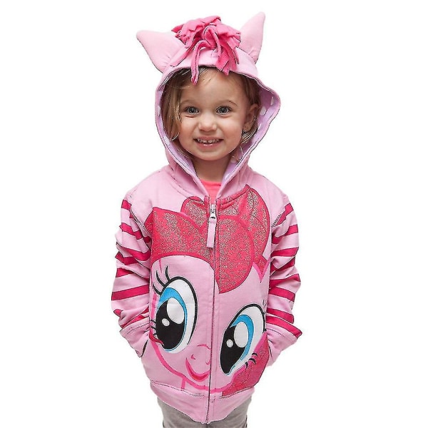 Mike Barn Hoodie med dragkedja och vingar för flickor och pojkar, My Little Pony Rainbow Pink 8-9 Years