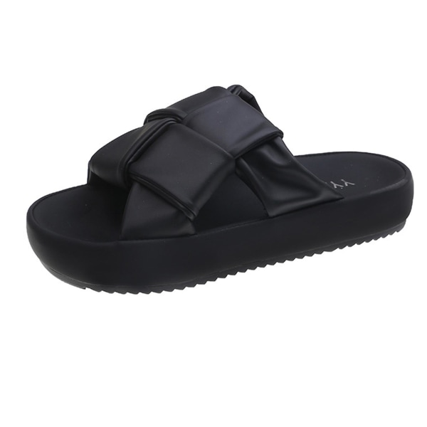 Dame Åben Tå Sandaler Hjemmesko Kvinde Skridsikre Sandaler Egnet Til Camping Indendørs Gåture Black 38