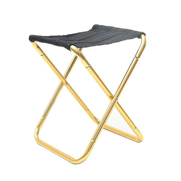 Fällbar campingpall Fällbar pall Utomhus campingpall Säte Slacker stol Resefiske Vandring Trädgård Strand Gold
