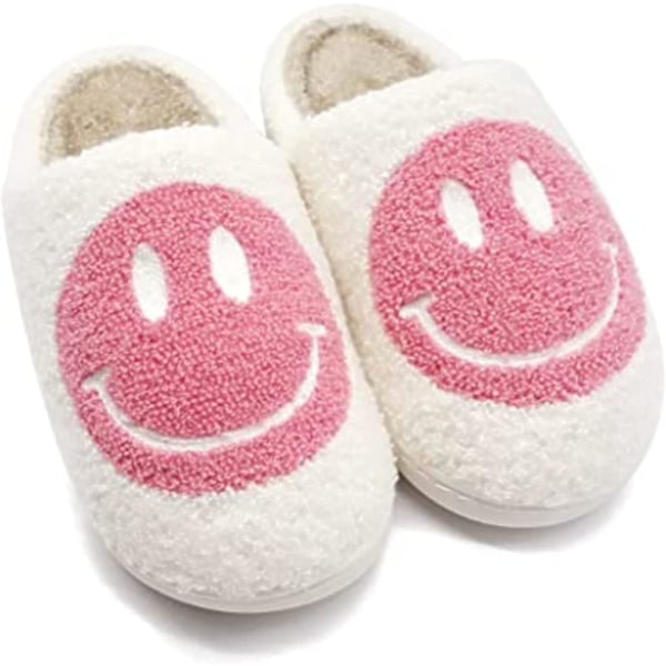 Söta Smiley Tofflor Plysch Varma Plyschtofflor 43 44
