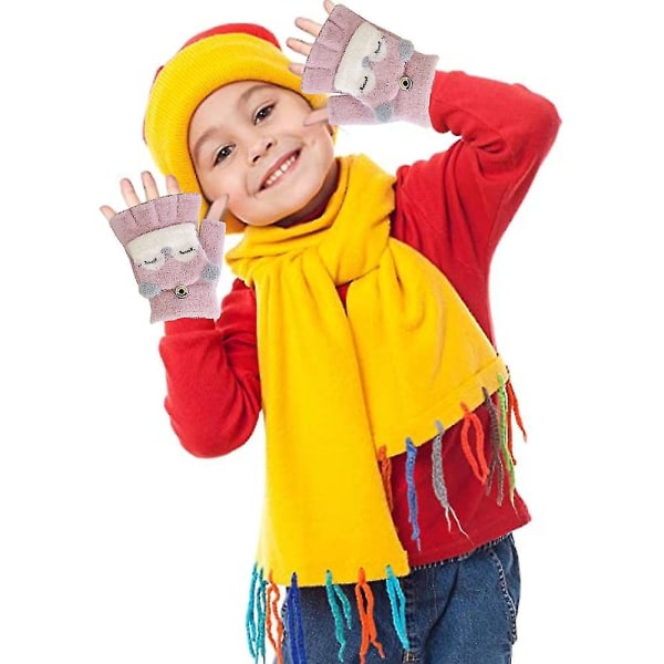 Tegneserie Cabriolet Flip Top Handsker Småbørn Børn Vinter Til 3-8 År style 1