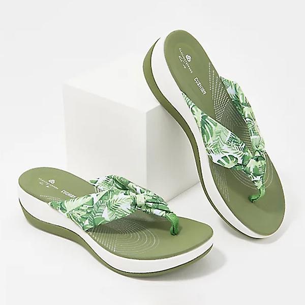 Tryckta Tåsandaler med Stöd för Fotvalvet Dam Sommar Strand Flip Flop Anti-Slip Sula Gray 40