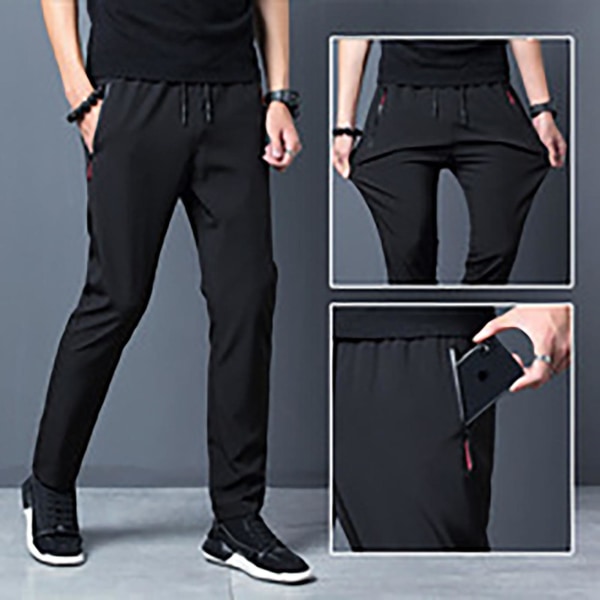Herr Casual Utomhus Mjukisbyxor Enfärgad Sport Joggingbyxor Lämpliga För Shopping Black 4XL