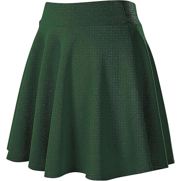 Naisten yksinkertainen monikäyttöinen joustava levenevä rento mini skater -hame Green XL