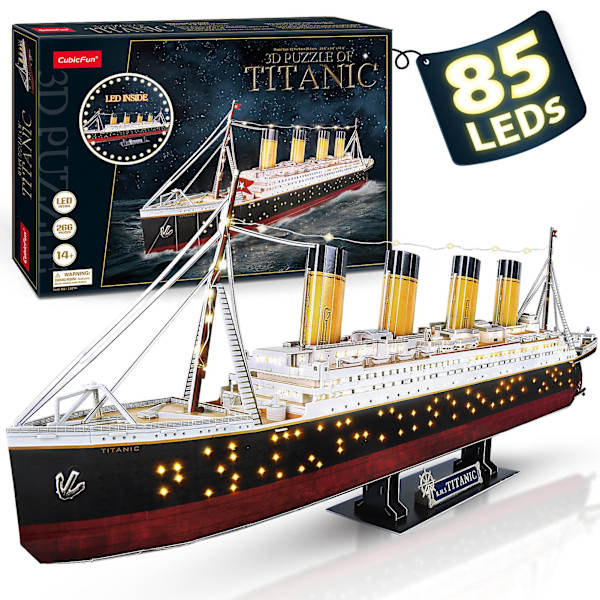 Cubicfun 3D Palapelit Aikuisille Led Titanic Laivamalli 266kpl Risteily Palapeli Lelut Valaistus Rakennussarjat Kodin Sisustus Lahjat