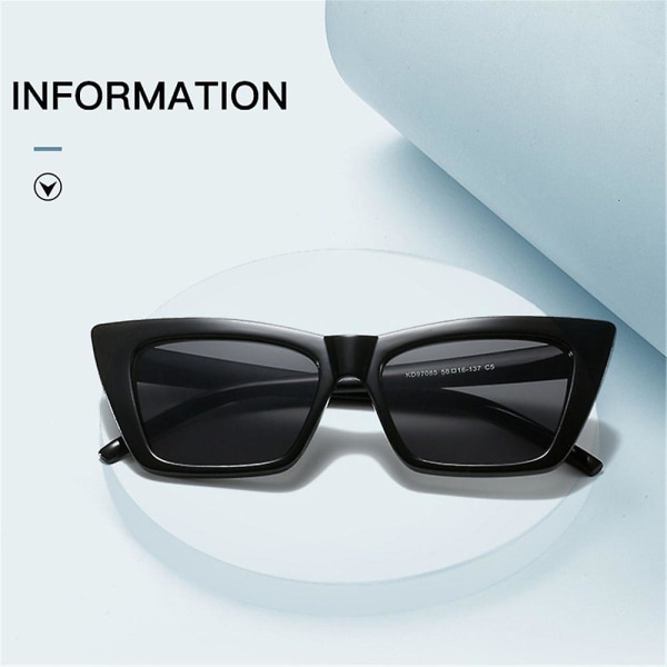 Trendy UV400 Beskyttelse Firkantede Mode Tilbehør Shades Cat Eye Solbriller til Kvinder Mænds Solbriller Beige