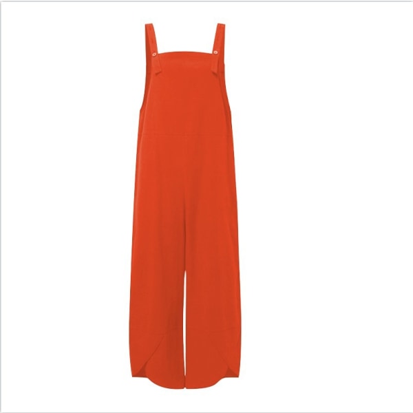 Ärmlösa Overaller för Kvinnor Rompers Vida Ben Jumpsuits orange 3XL