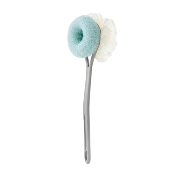 Ryggskrubber for dusj, langt håndtak, dusjkroppsbørste med børstehår og loofah Light Cyan