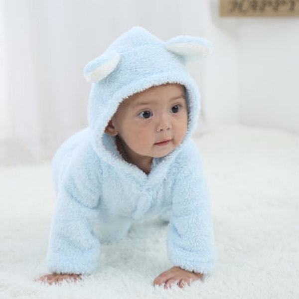 Nyfödd Romper Jumpsuit med Huva Bekväm att Bära med Söt Djurdesign för Födelsedagspresenter och Nyårspresenter White 0-3m