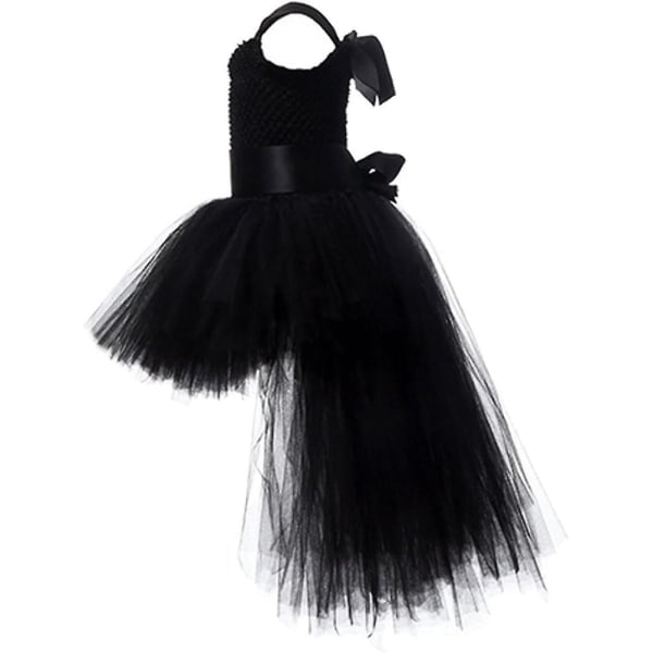 Piger Hi Low Kjole Off Shoulder Ærmeløs Prinsesse Tutu Tyl Prom Scene Dans Konfirmation Gallakjole Bryllup Brudepige Cocktail Fest Fødselsdag Yellow 5 6 Years