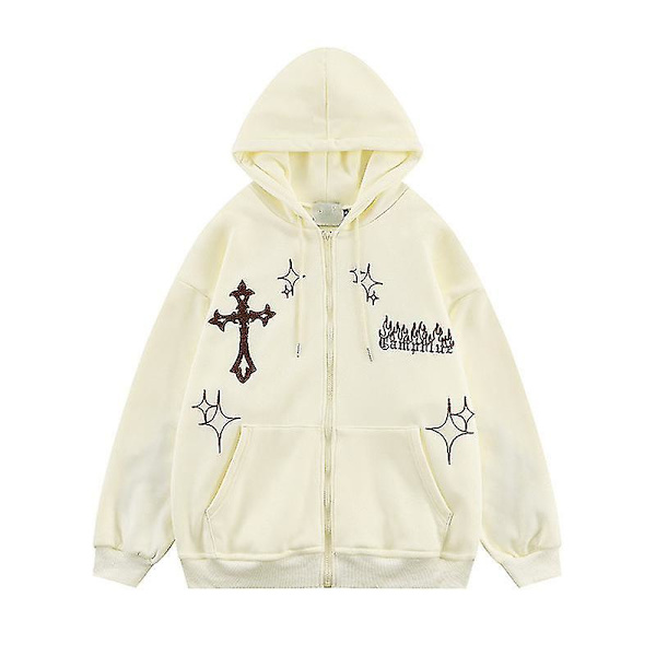Amerikkalainen retro kirjainbrodeeraus hupparit naisten katumuotiin sopiva fleece collegepaita pariskunnille, paksuuntuva huppari, aprikoosi M