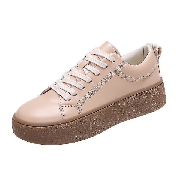 Kvinnor Comfort Flats Work Mjuka Sneakers Halkfri plattform Casual Walking Shoes Apricot EU 35