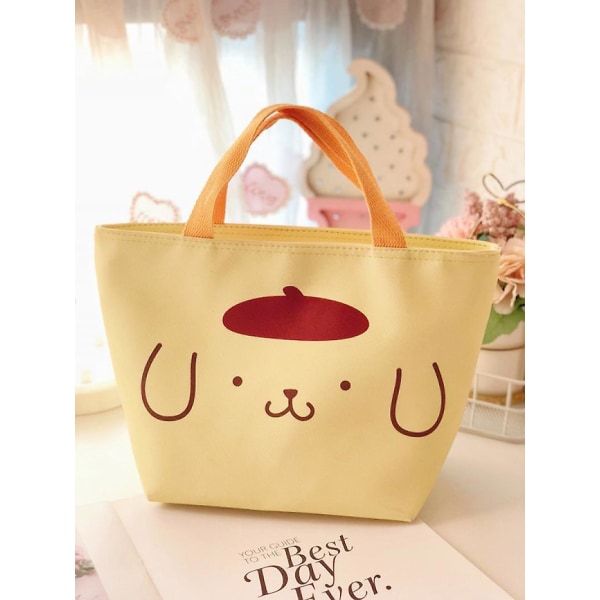 31 cm Sanrios Kawaii Cartoon Mymelody Kuromi Cinnamoroll Student Office Worker Handväska Isolerad Lunch Box Bag Pu Lunch Bag BadBadtz-maru