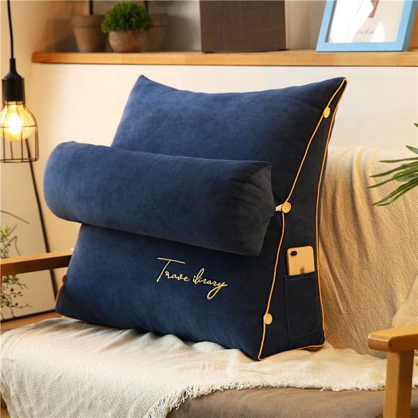 Ryggstödskudde triangulärt ryggstöd navy blue
