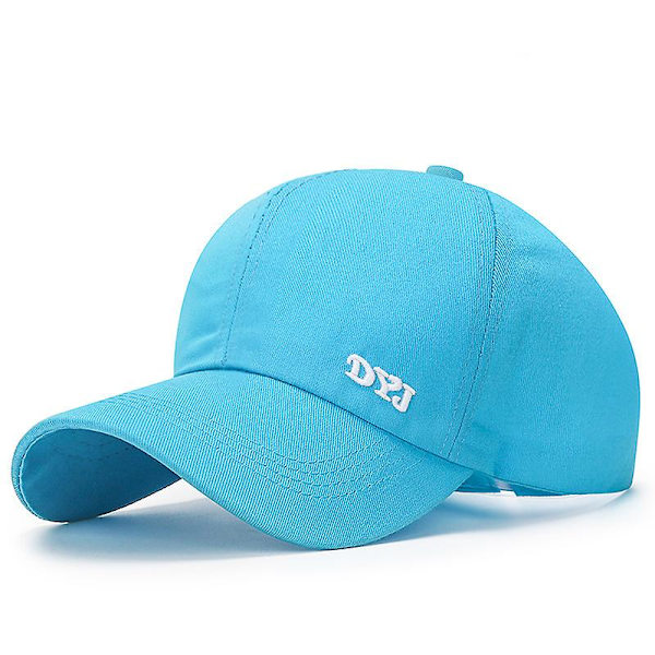 Enfärgad Hög Hästsvans Baseballkeps För Kvinnor Vår/Sommar Solhatt Löpning Snapback Hatt Rörig Hög Hästsvans Kepsar Dam Blue