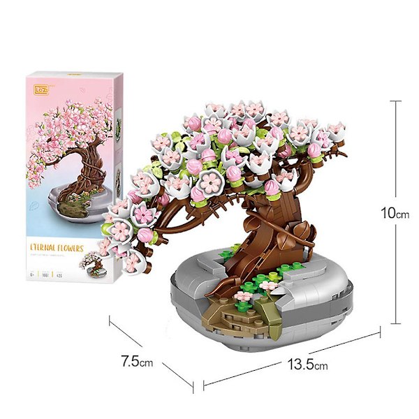 Konstgjord Blombukett Byggklossar Leksaksset Mini Blomma Byggklossar Set Barn Flickor Kreativa Gåvor E