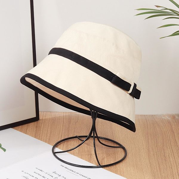 Vår sommar solhatt dam elegant färgmatchning solhatt mode fiskare hatt kvinnor, vit White