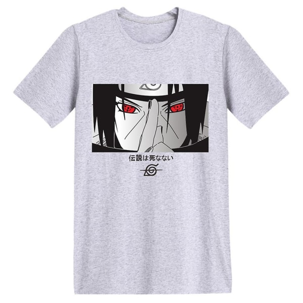 Naruto Anime Uchiha Itachi Tryckta T-shirts Casual Sommar Kortärmad Tee Toppar Gåvor För Kvinnor Män Fans Gray XL