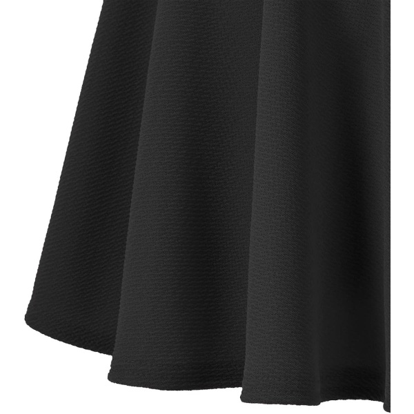 Dame Basic Alsidig Strækbar Udsvinget Casual Mini Skater Nederdel Black M